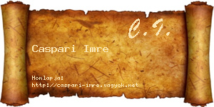Caspari Imre névjegykártya